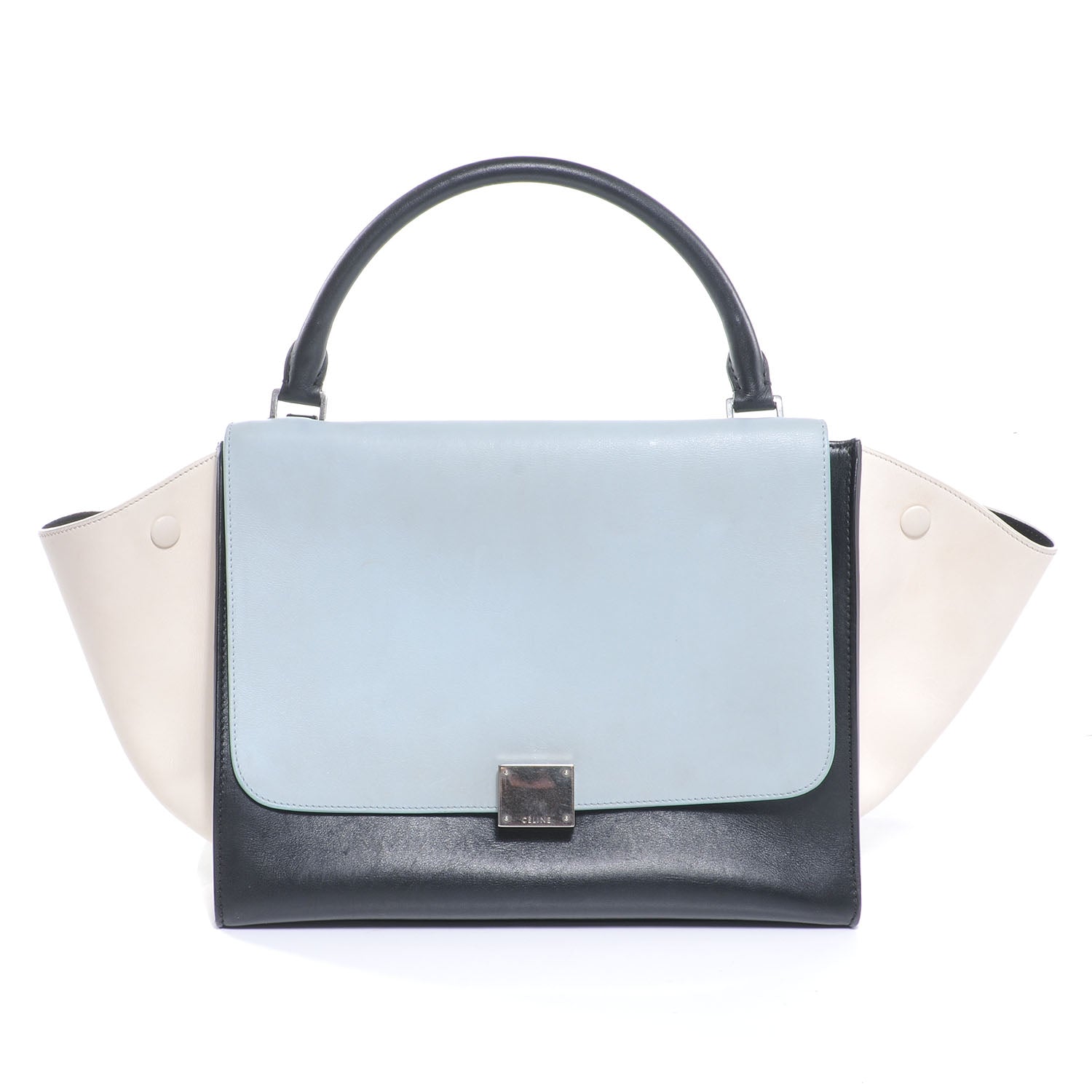 Celine Calfskin Tri-Color Trapeze Teal 1 of 7
