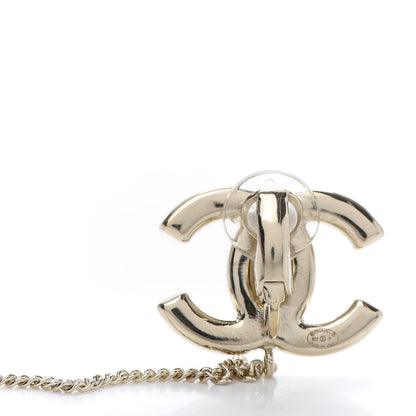 Chanel Pearl CC Chain Cuff Single Earring Gold Pearly White 4 of 5