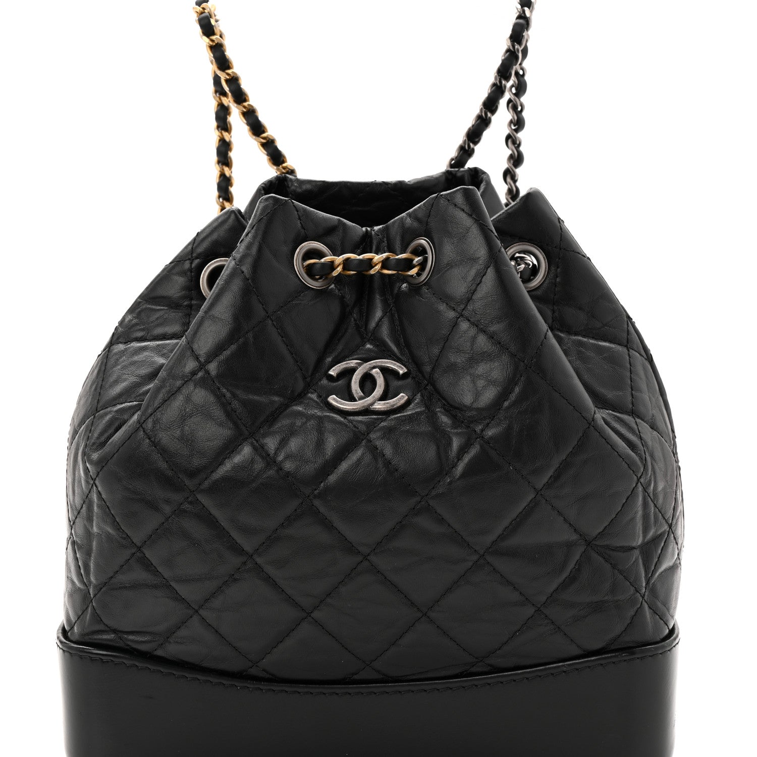 Chanel Aged Calfskin Quilted Small Gabrielle Backpack Black 8 of 10