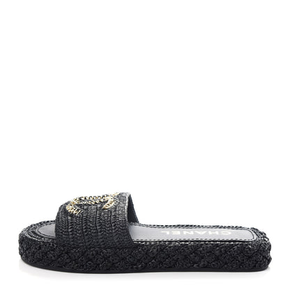 Chanel Cord Braided CC Mules 37 Black 1 of 10