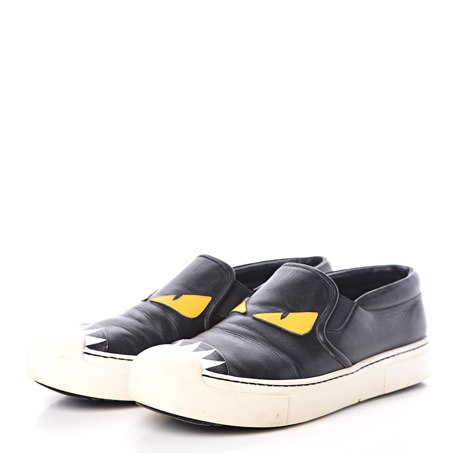 Vitello Elite Monster Eyes Slip On Sneakers 38 Black