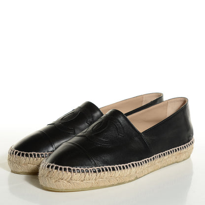 Chanel Lambskin CC Espadrilles 40 Black 3 of 8