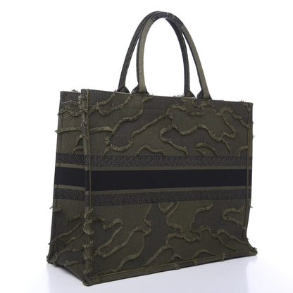 Christian Dior Canvas Embroidered Camouflage Book Tote Green 2 of 11
