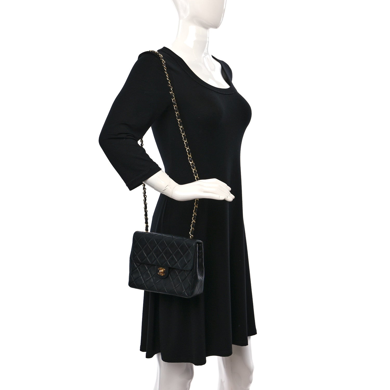 Chanel Lambskin Quilted Small Single Flap Black 2 of 14