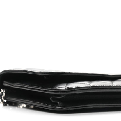 Chanel Lambskin Quilted Wallet On Chain WOC Black 10 of 11
