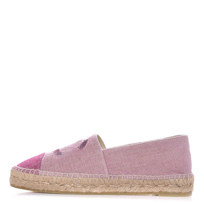 Chanel Toile Sequin CC Espadrilles 39 Pink Dark Pink 1 of 10