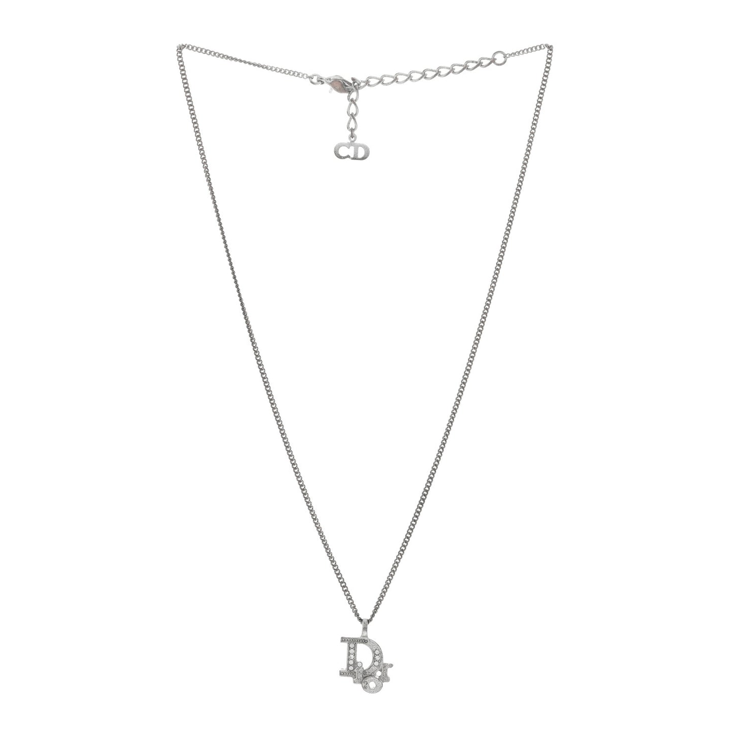 Crystal Logo Necklace Silver