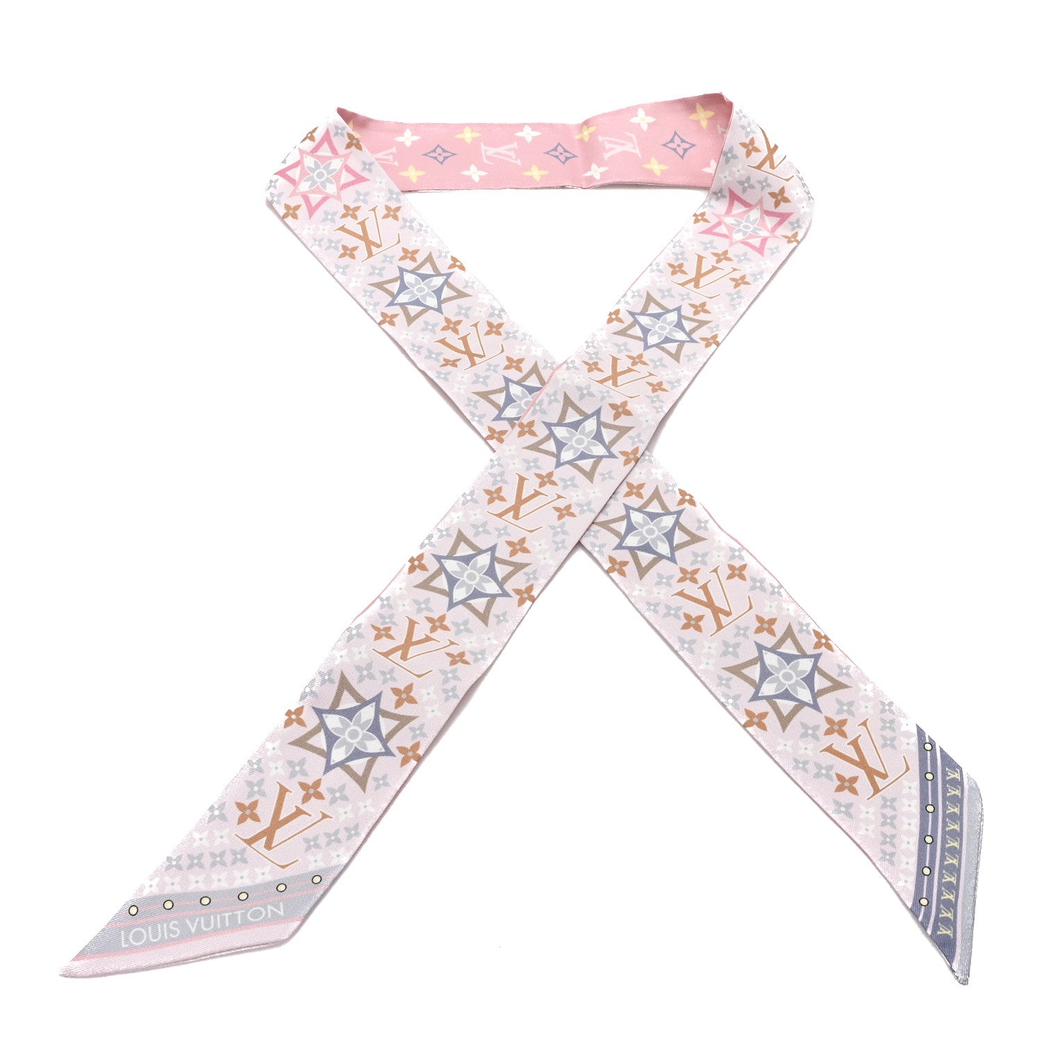 Louis Vuitton Silk Monogram Flowers Forever Bandeau Rose Clair 1 of 3