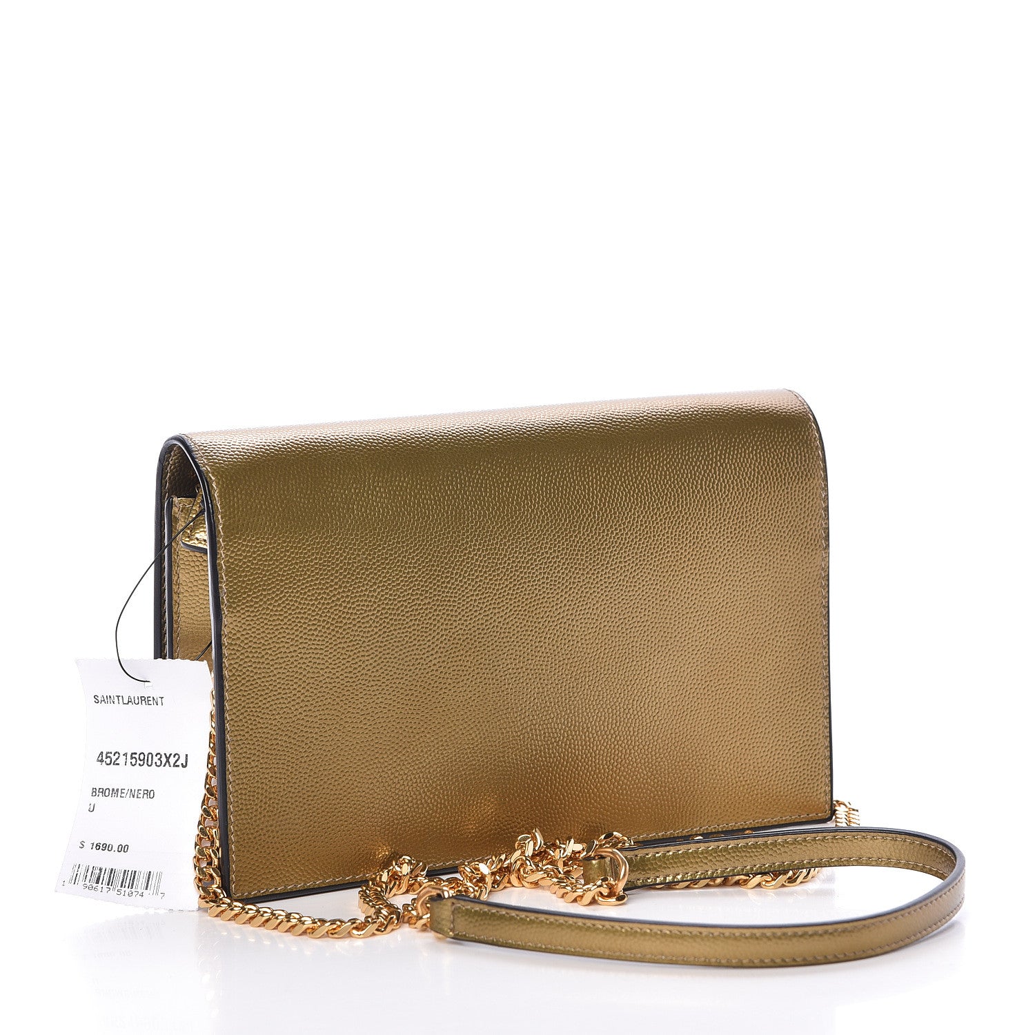 Saint Laurent Grain De Poudre Kate Monogram Tassel Chain Wallet Brome 3 of 10
