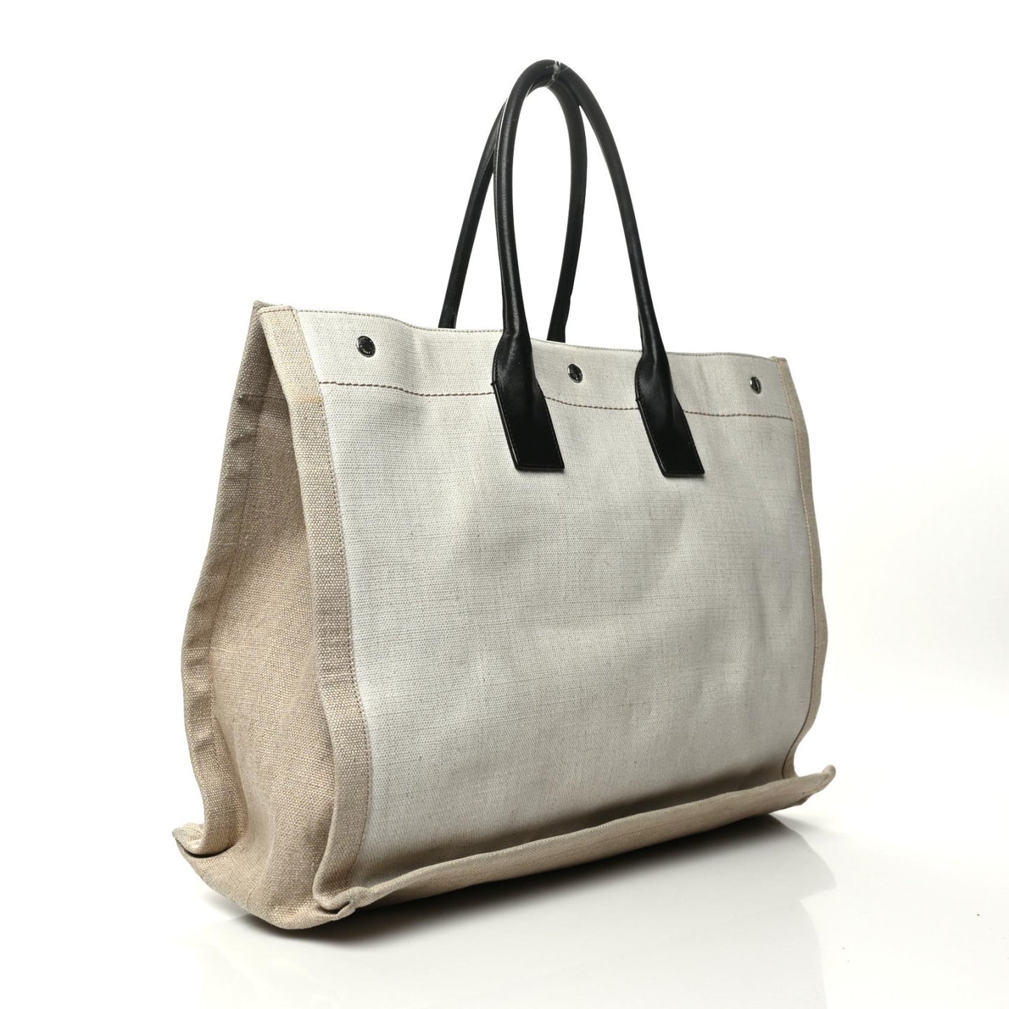 Linen Calfskin Rive Gauche Tote Optic White