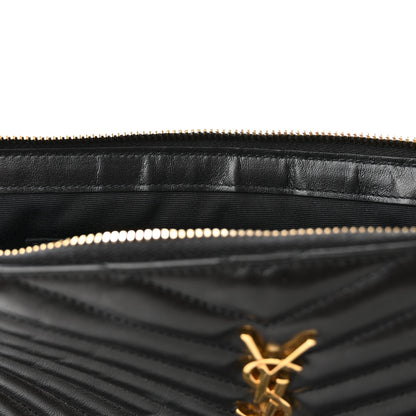 Saint Laurent Calfskin Matelasse Monogram Cassandre Tablet Pouch Black 8 of 11