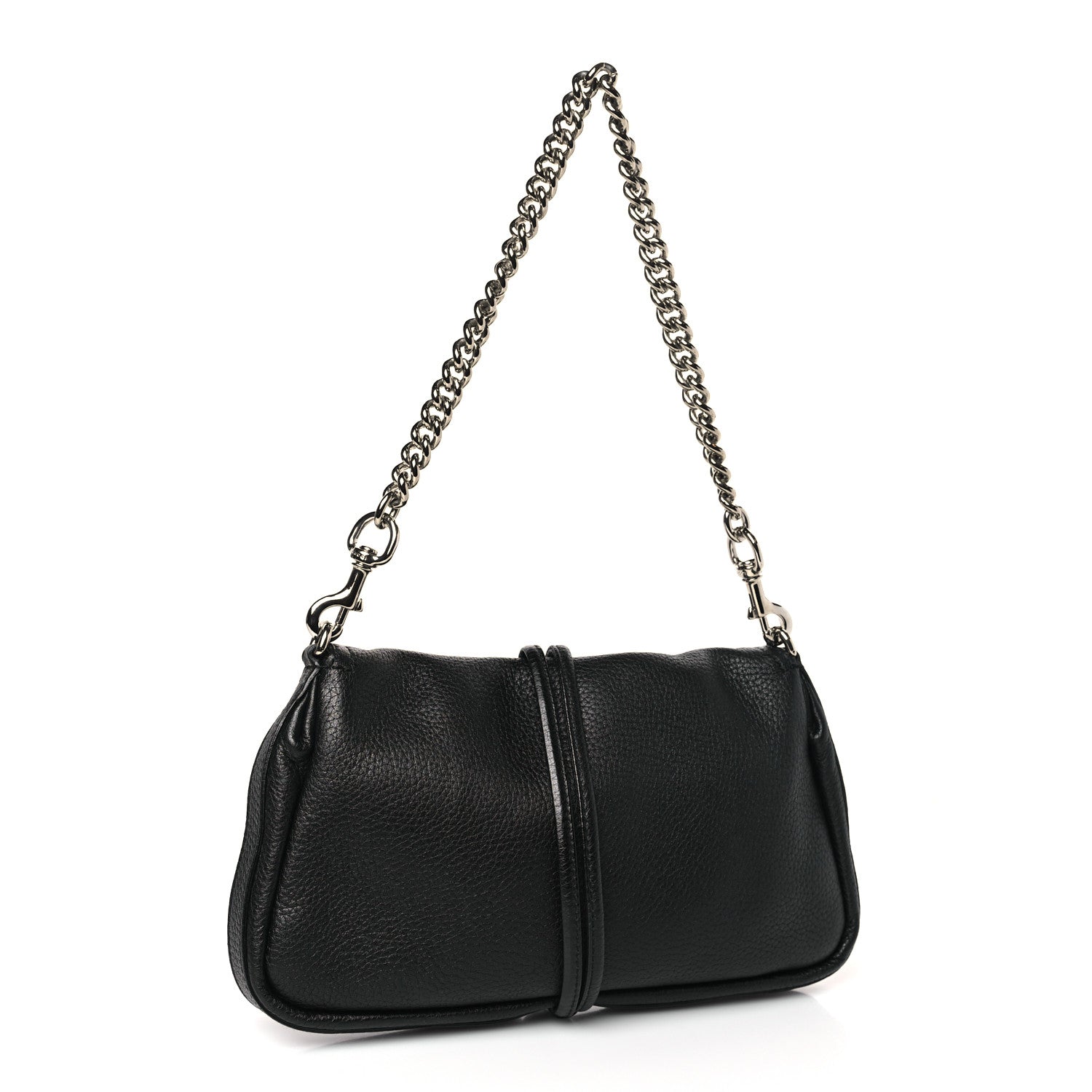 Gucci Calfskin Bamboo Croisette Evening Bag Black 3 of 9