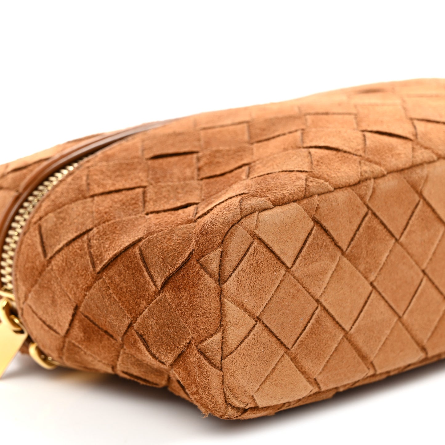 Suede Intrecciato Bang Bang Vanity Case Amber