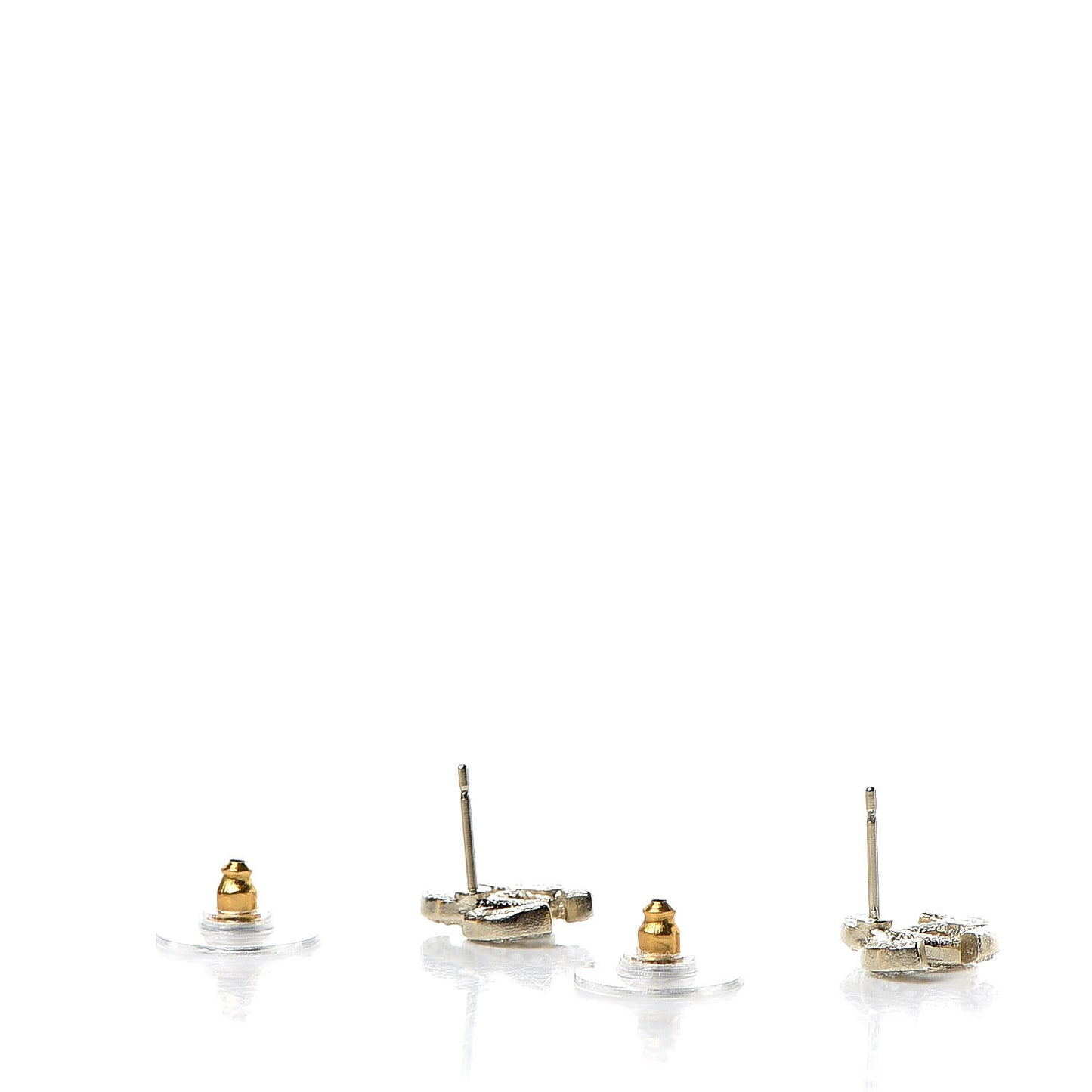 Crystal Mini CC Earrings Light Gold