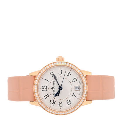 Jaeger-LeCoultre 18K Red Gold Alligator Diamond Bezel 27.5mm Rendez-Vous Automatic Watch Silver Q3512520 2 of 4