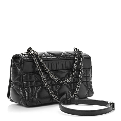 Christian Dior Calfskin Macrocannage Medium Caro Bag Black 2 of 7