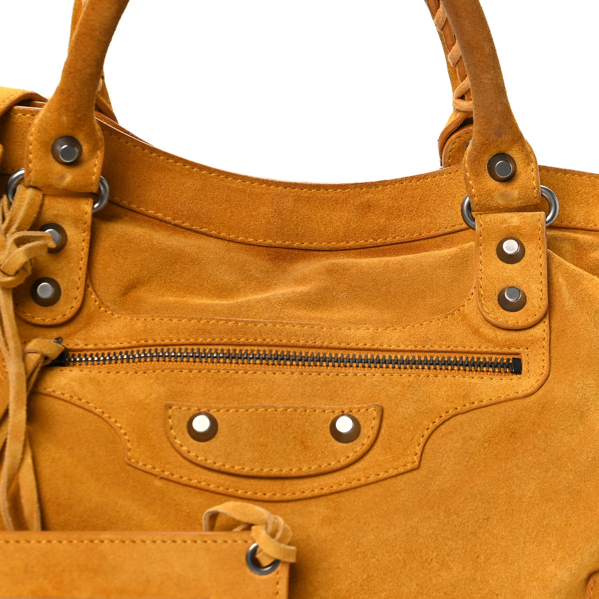 Baby Daim Suede Classic Silver Hardware City Yellow