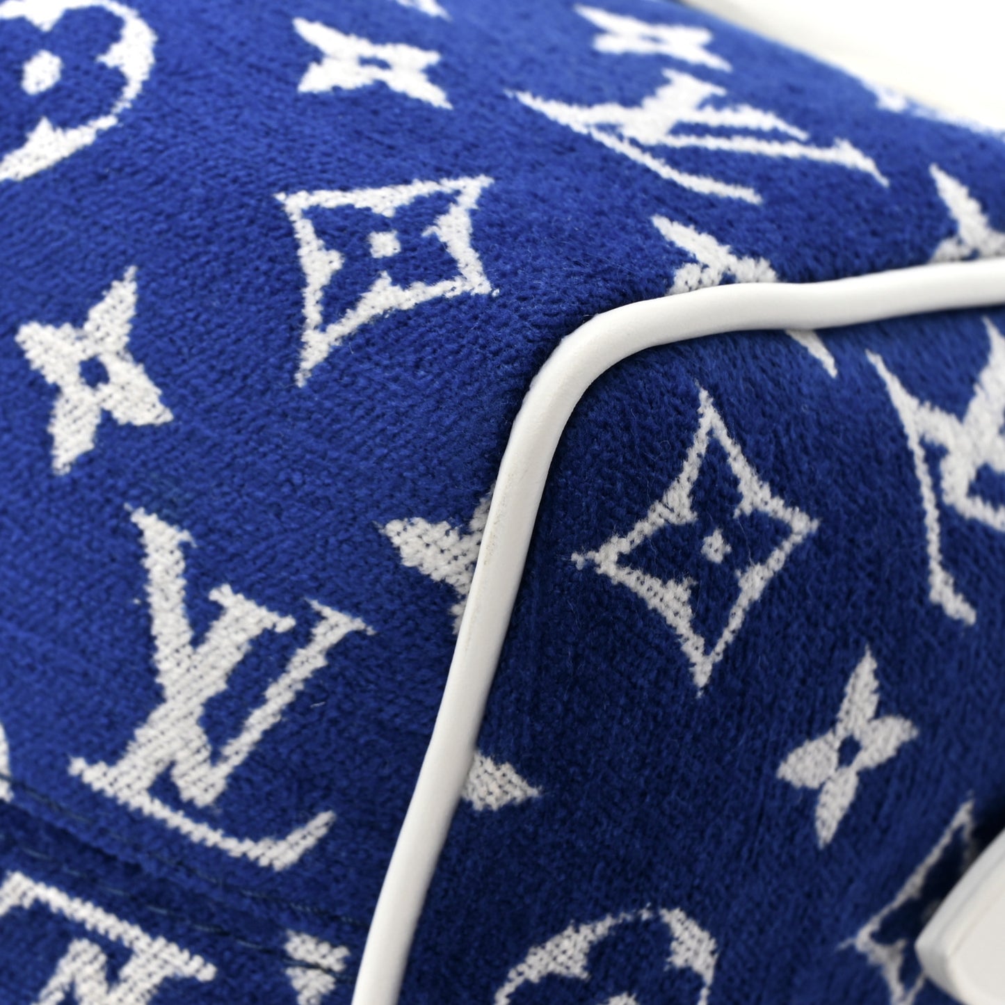 Jacquard Velvet Monogram LV Match Speedy Bandouliere 20 Blue