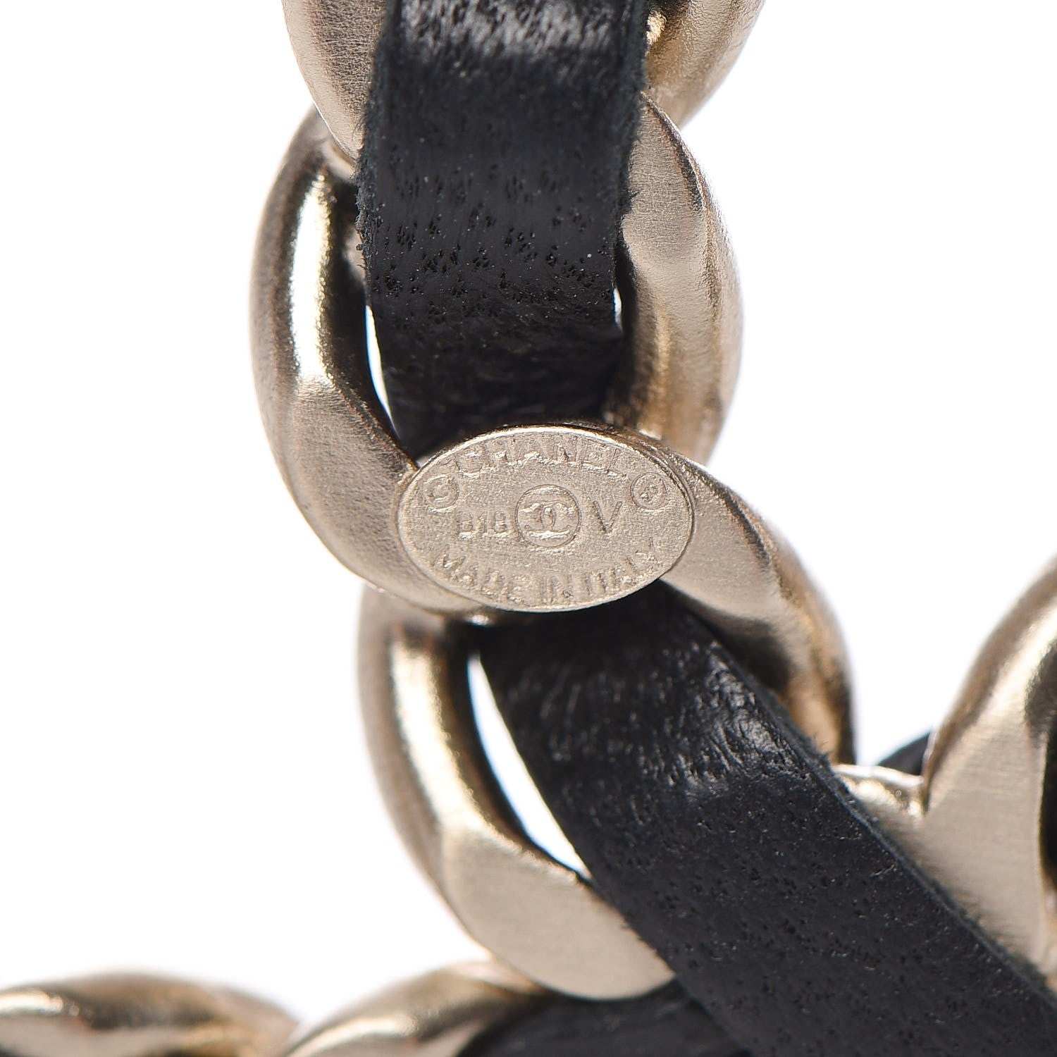 Chanel Lambskin Chain CC Brooch Black Gold 4 of 4
