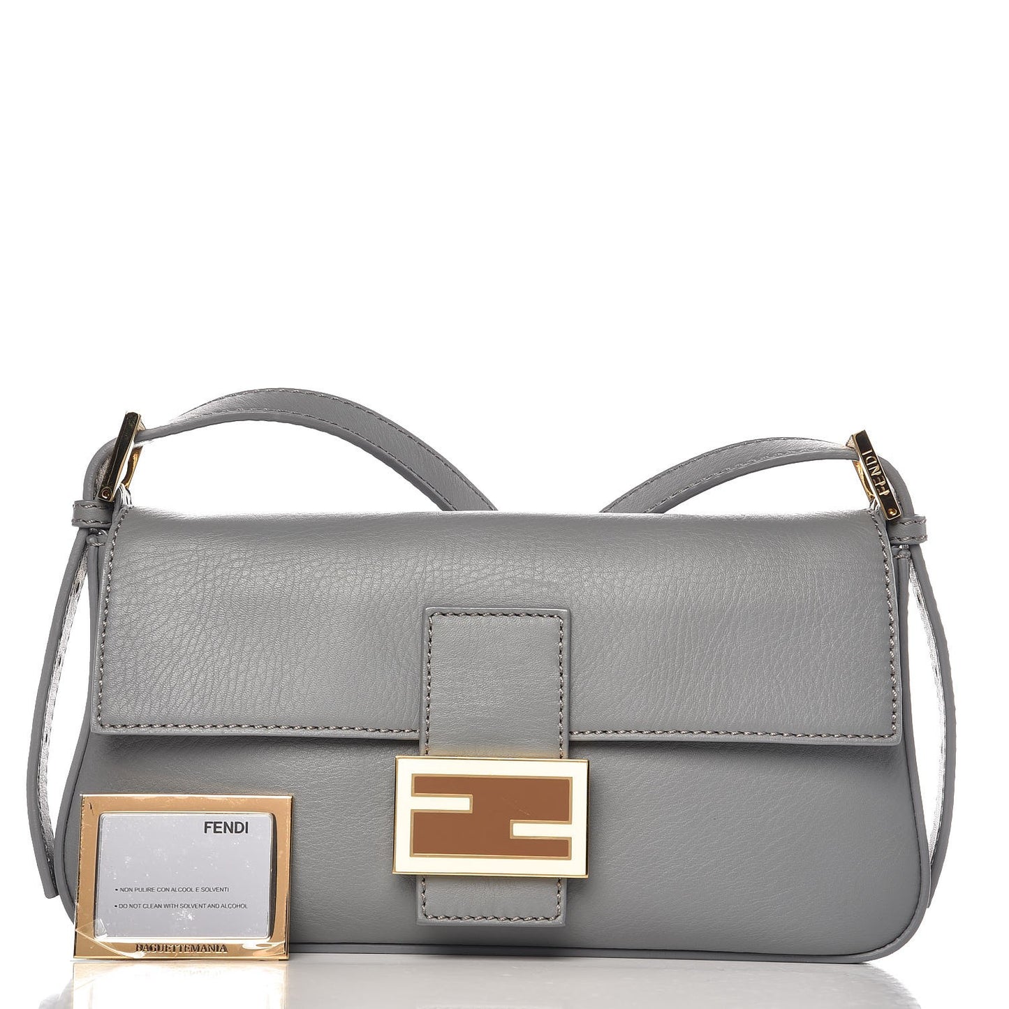 Vitello Enamel Interchangeable Strap Baguette Grigio