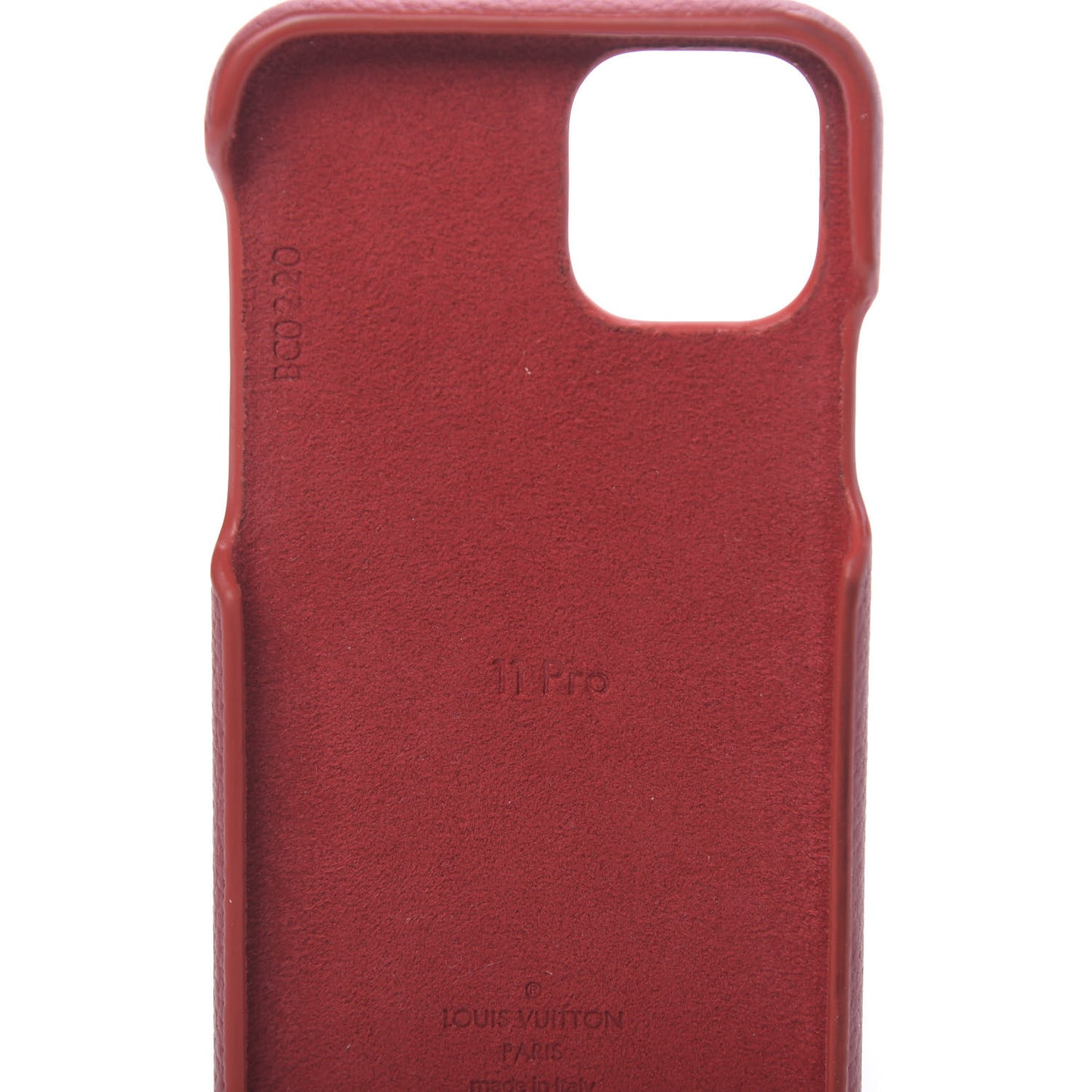 Calfskin Monogram iPhone 11 Pro Bumper Scarlet