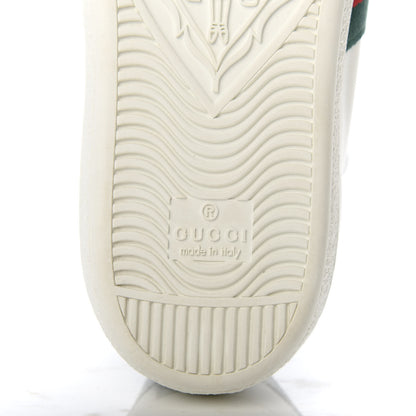 Gucci Calfskin Ayers Bee Embroidered Womens Ace Sneakers 37 White Green 7 of 10