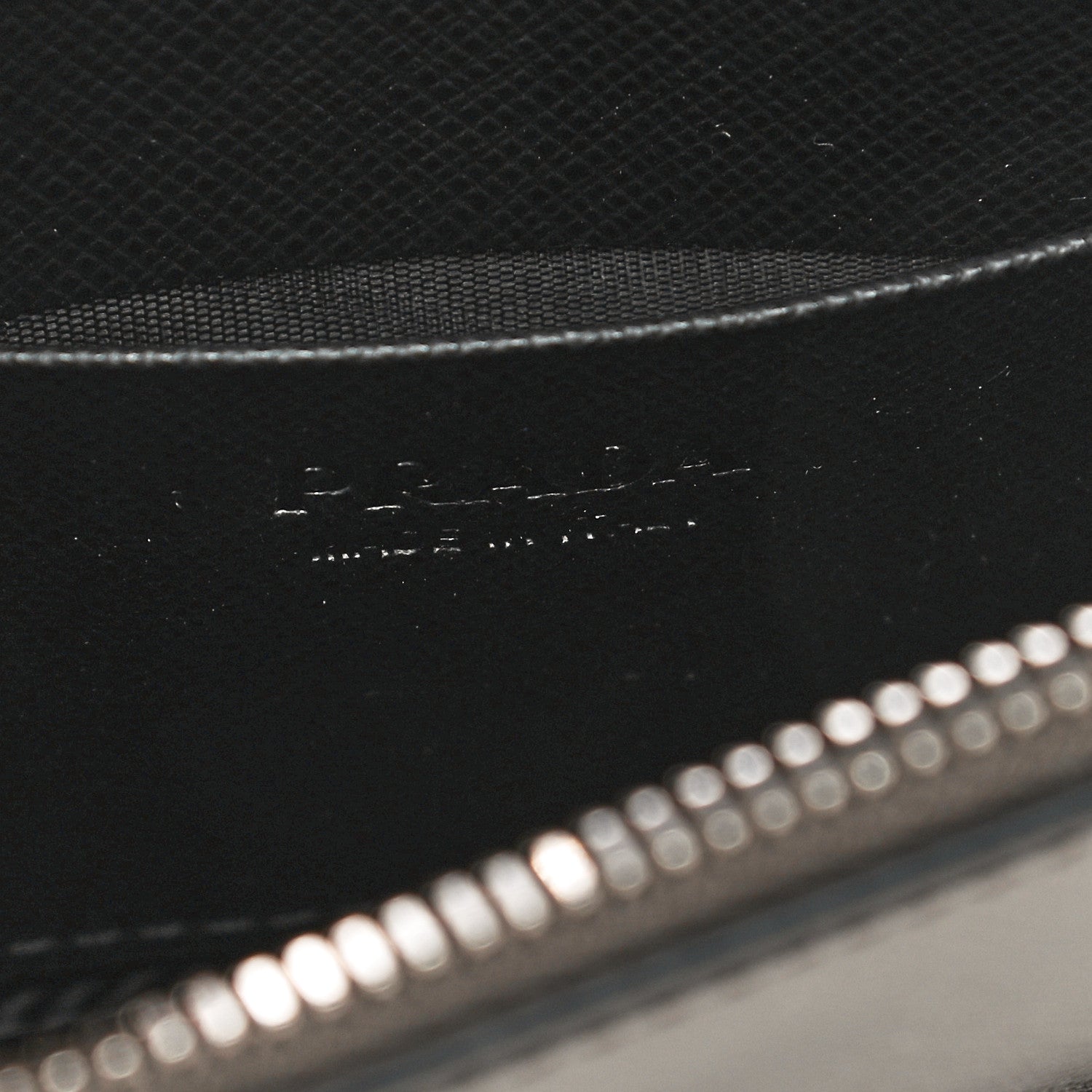 Prada Metallic Saffiano Phone Pouch Fumo Mordore 6 of 10