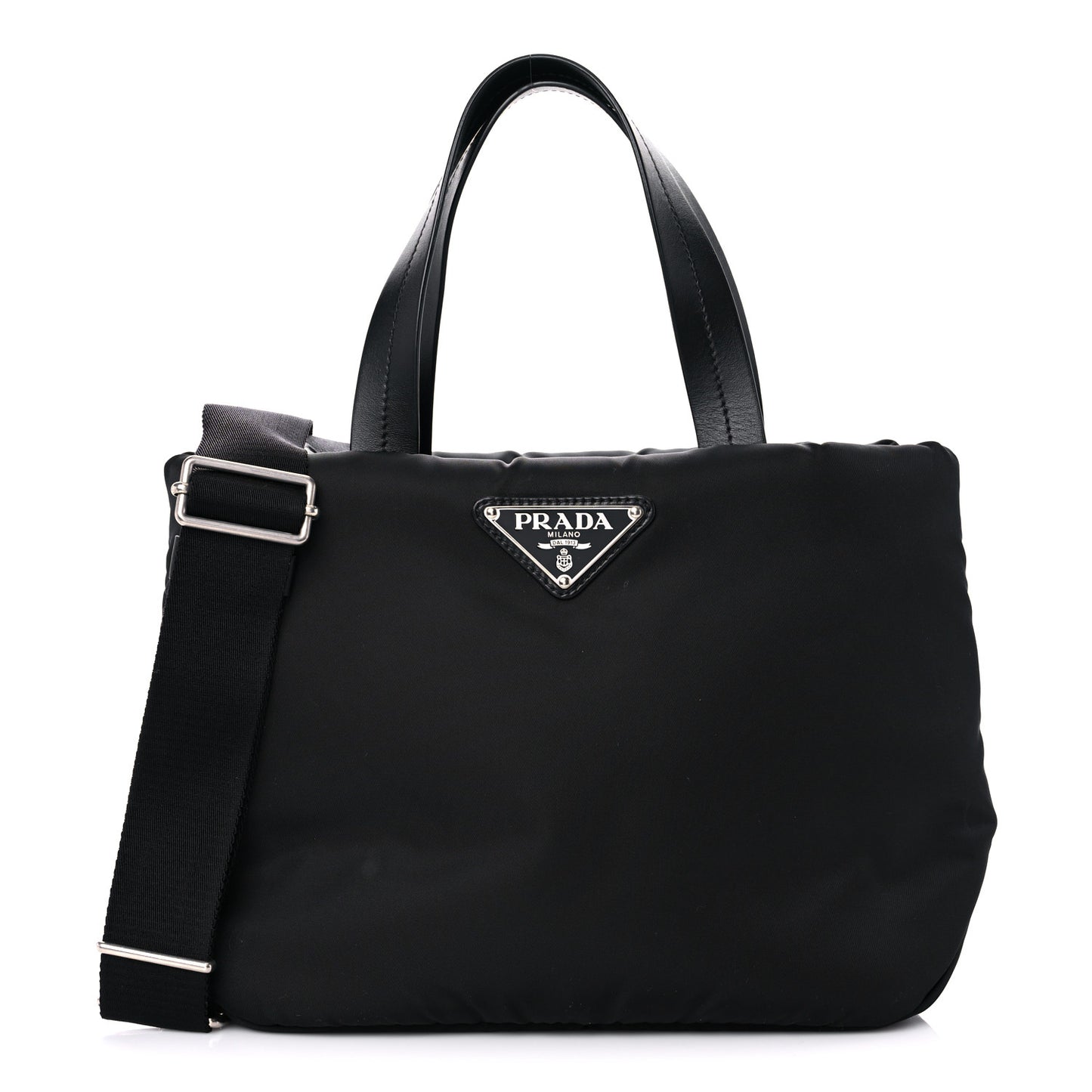 Tessuto Nylon Soft Padded Small Shopping Tote Black
