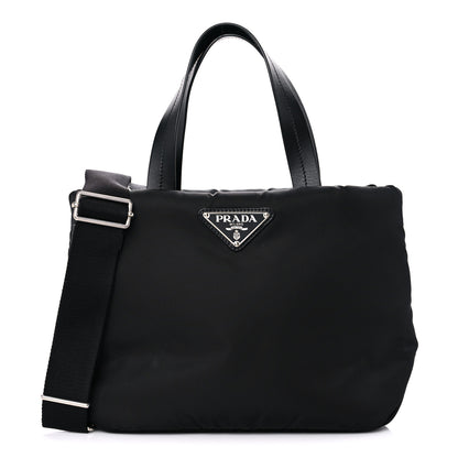 Prada Tessuto Nylon Soft Padded Small Shopping Tote Black 1 of 8