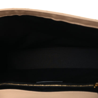 Saint Laurent Grain De Poudre Matelasse Chevron Large Monogram Satchel Dark Beige 5 of 10