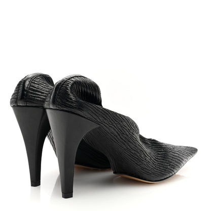 Bottega Veneta Crunch Calfskin Sharpei Pumps 41 Black 4 of 8