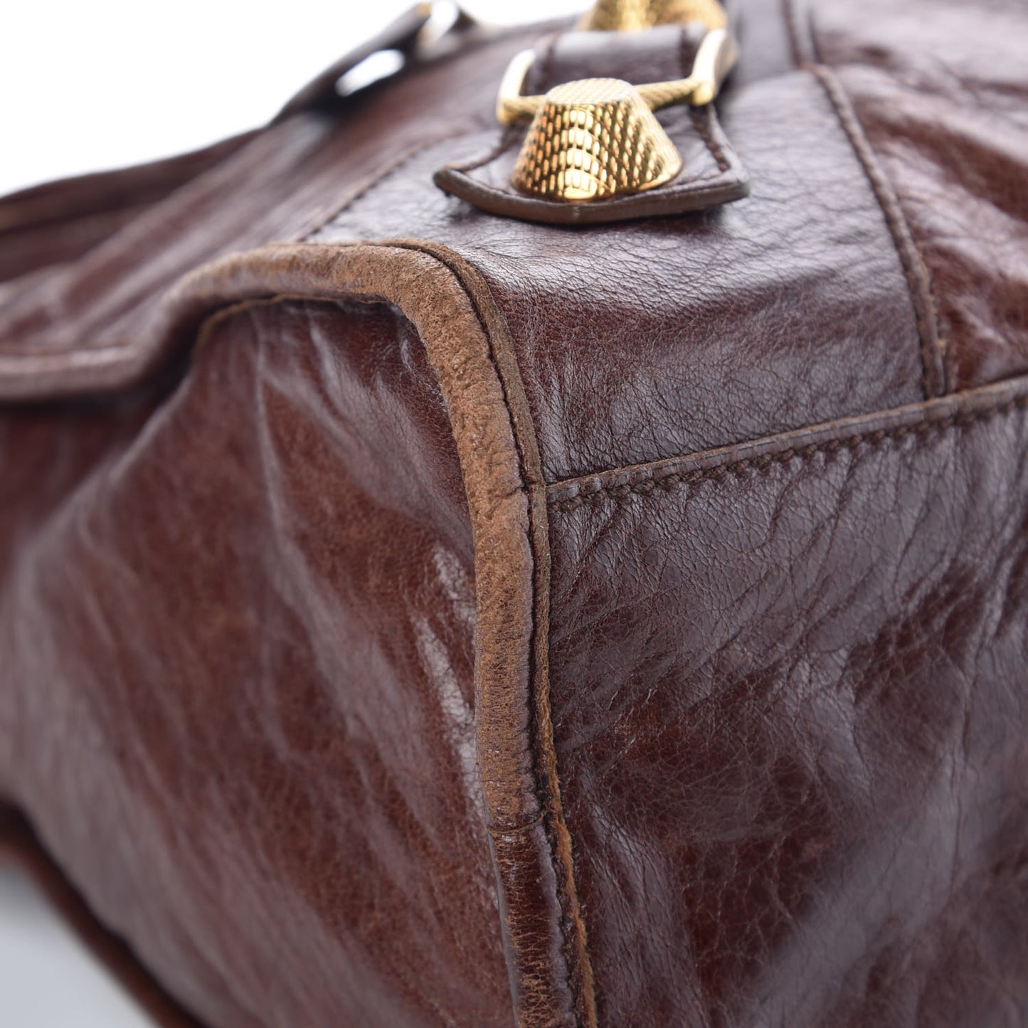 Agneau Giant 21 Gold Hardware City Dark Brown