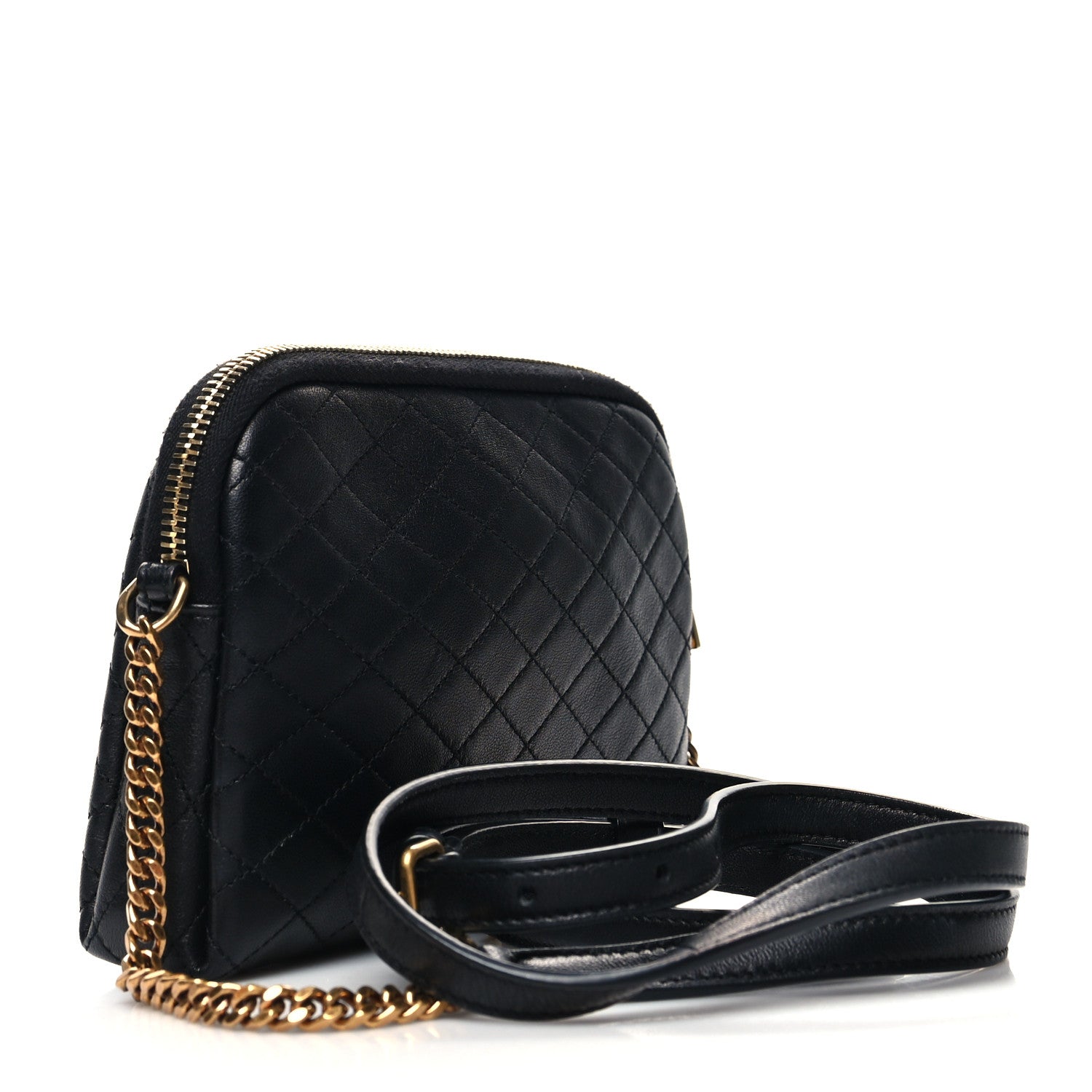 Saint Laurent Lambskin Quilted Gaby Zipped Pouch Black 3 of 9