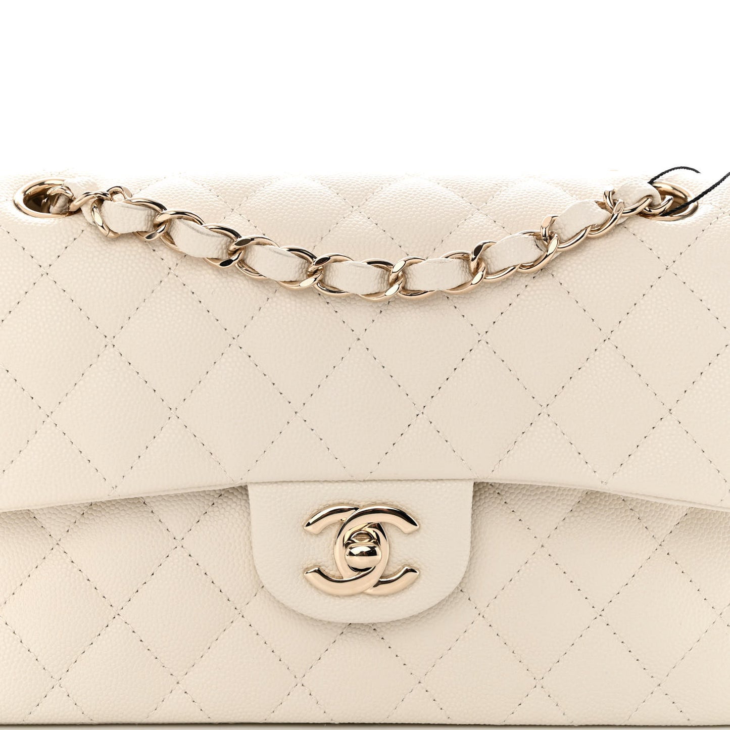 Caviar Quilted Small Double Flap White
