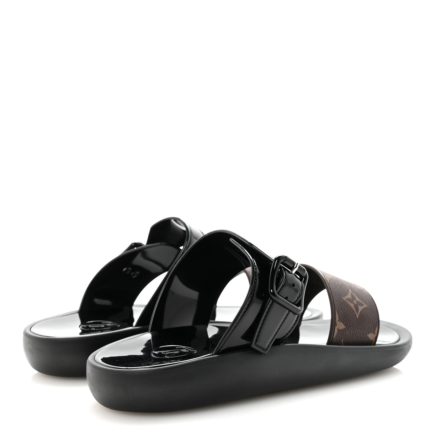 Louis Vuitton Monogram Sunbath Flat Mule Sandals 39 Black 5 of 9