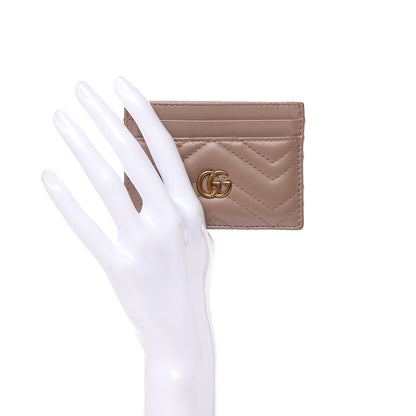 Gucci Calfskin Matelasse GG Marmont Card Holder Porcelain Rose 2 of 9