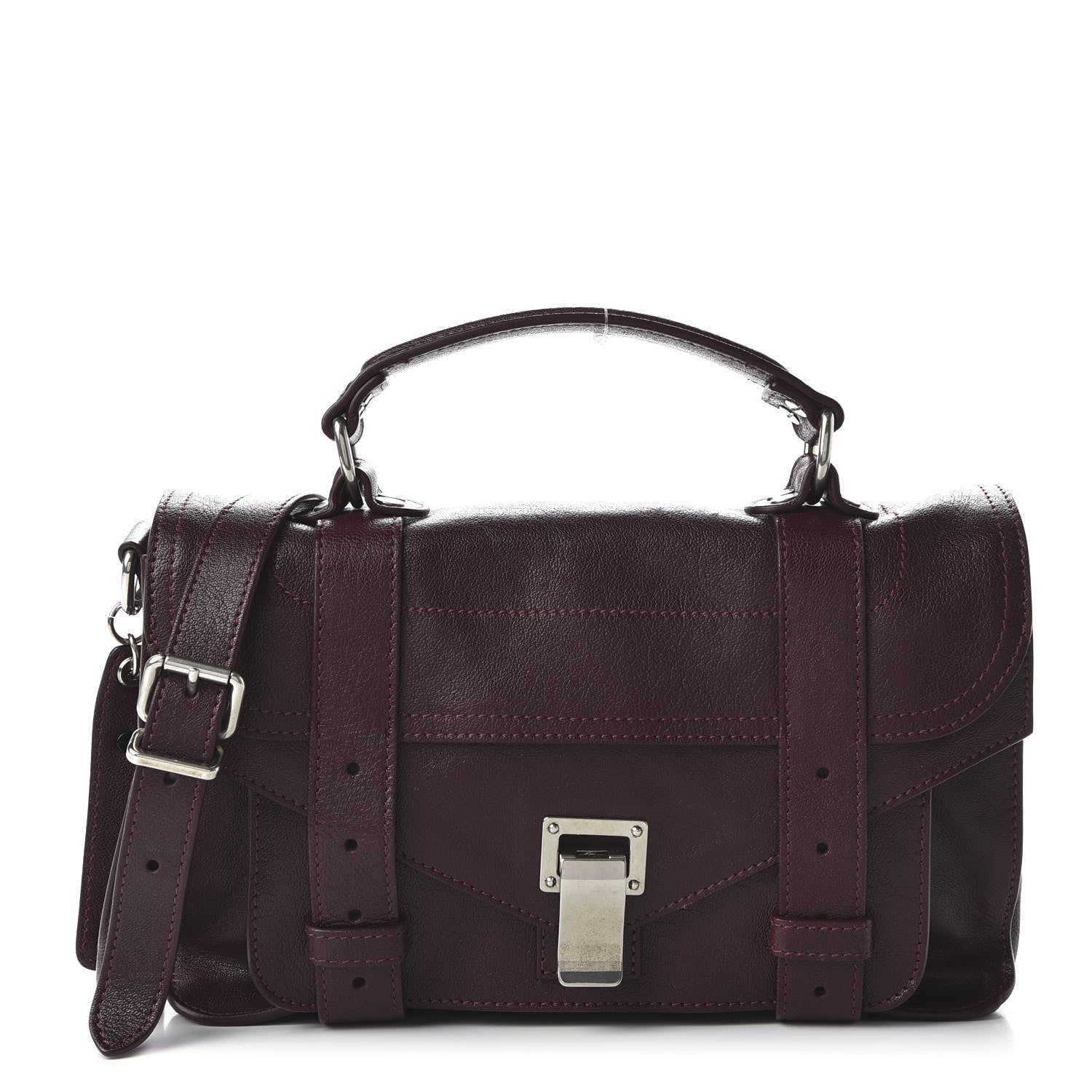 Proenza Schouler Lambskin Tiny PS1 Satchel Oxblood 1 of 9