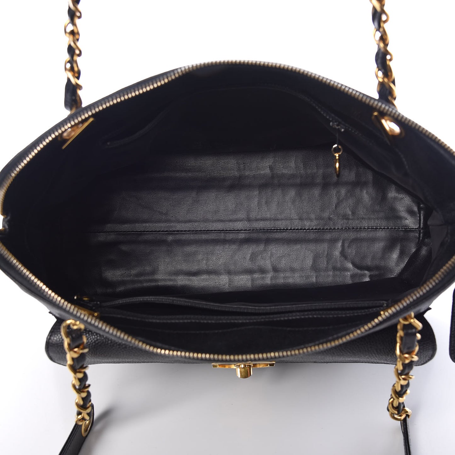 Caviar Flap Shoulder Bag Black