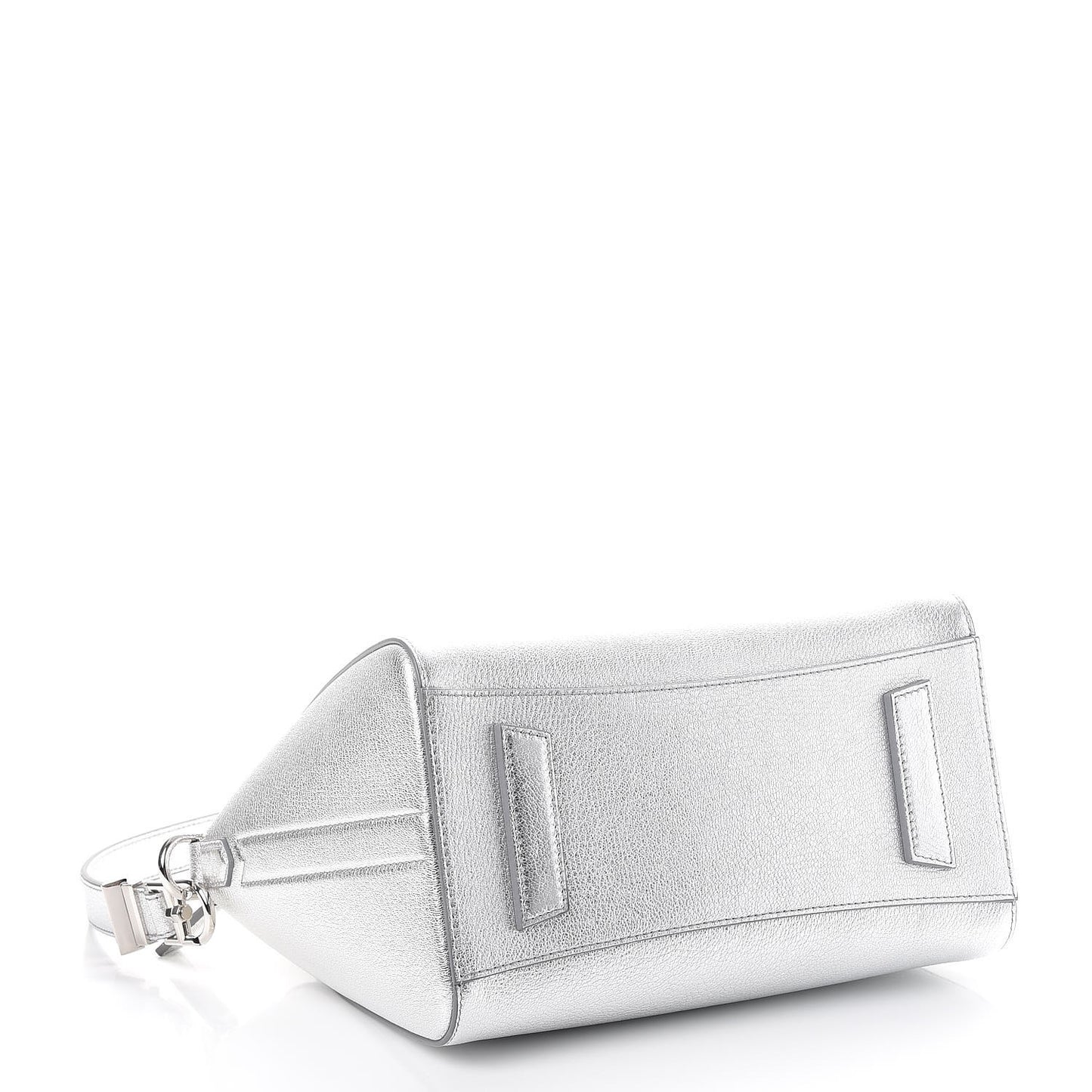 Metallic Sugar Goatskin Small Antigona Silver