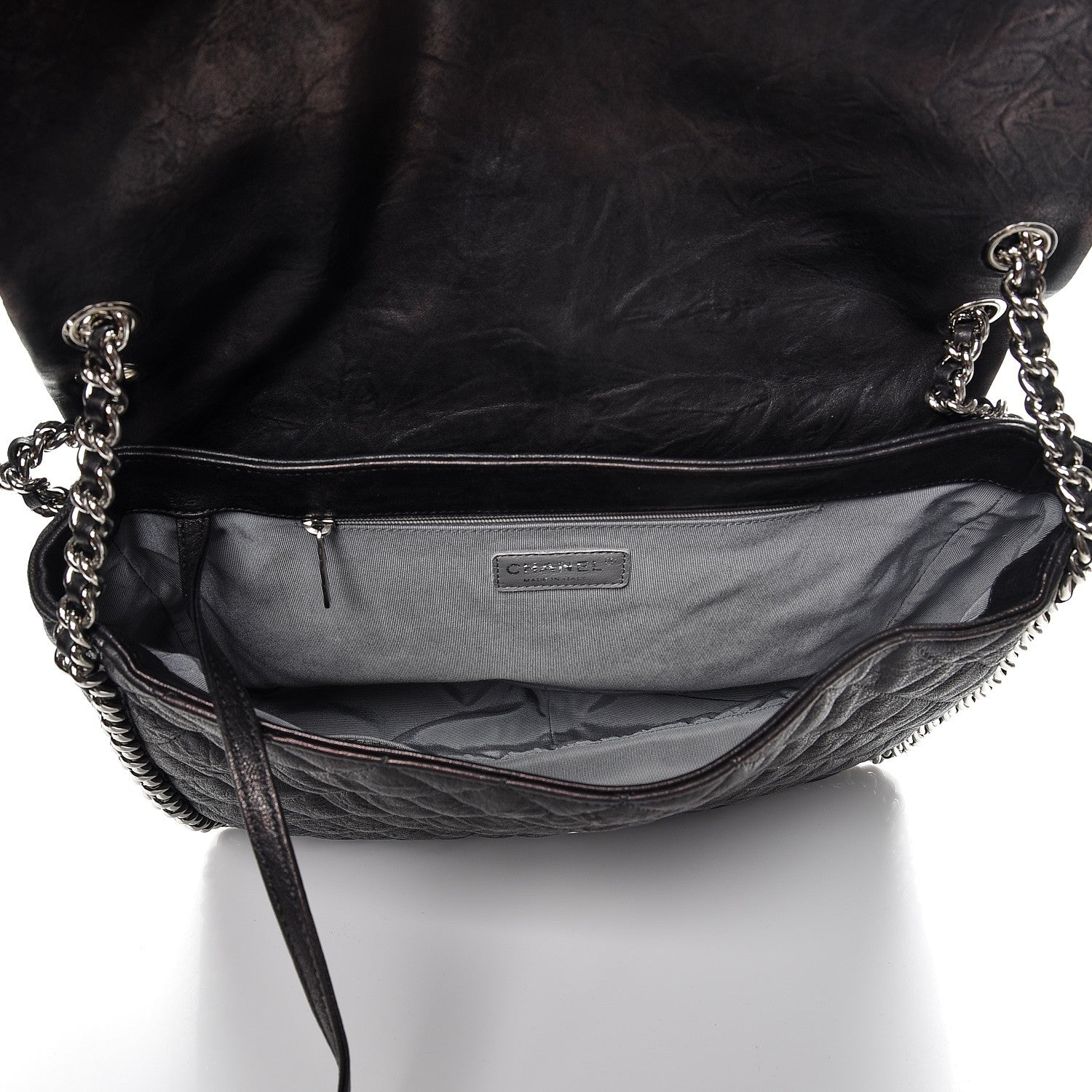 Chanel Washed Lambskin Quilted Maxi Chain Around Flap Black 5 of 9