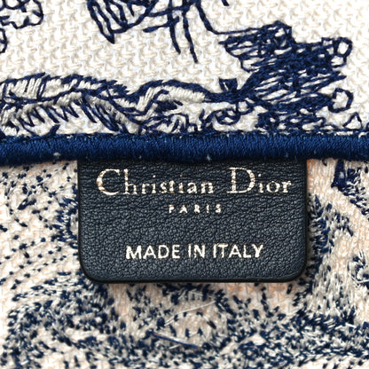 Christian Dior Canvas Embroidered Medium Dioriviera Toile De Jouy Book Tote Blue 5 of 9