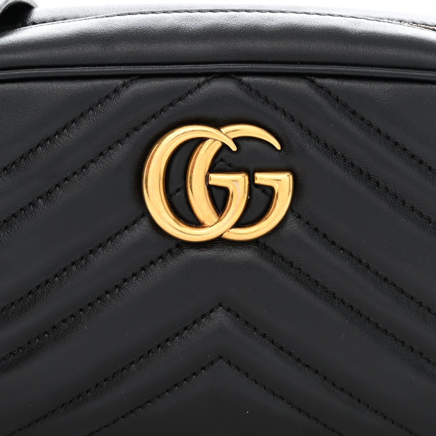 Gucci Calfskin Matelasse Mini GG Marmont Chain Shoulder Bag Black 8 of 12