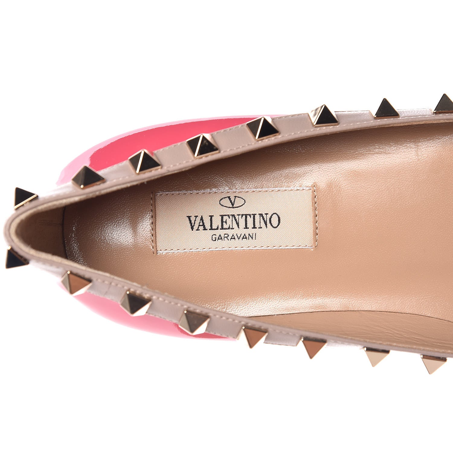 Valentino Garavani Patent Nappa Rockstud Ballerina Flats 38 Shadow Pink Poudre 7 of 9