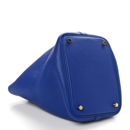 Hermes Taurillon Clemence Picotin Lock 18 PM Bleu Electrique 3 of 9