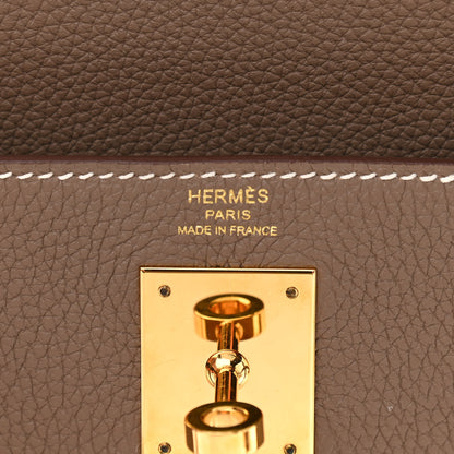 Hermes Togo Kelly Retourne 28 Etoupe 6 of 11