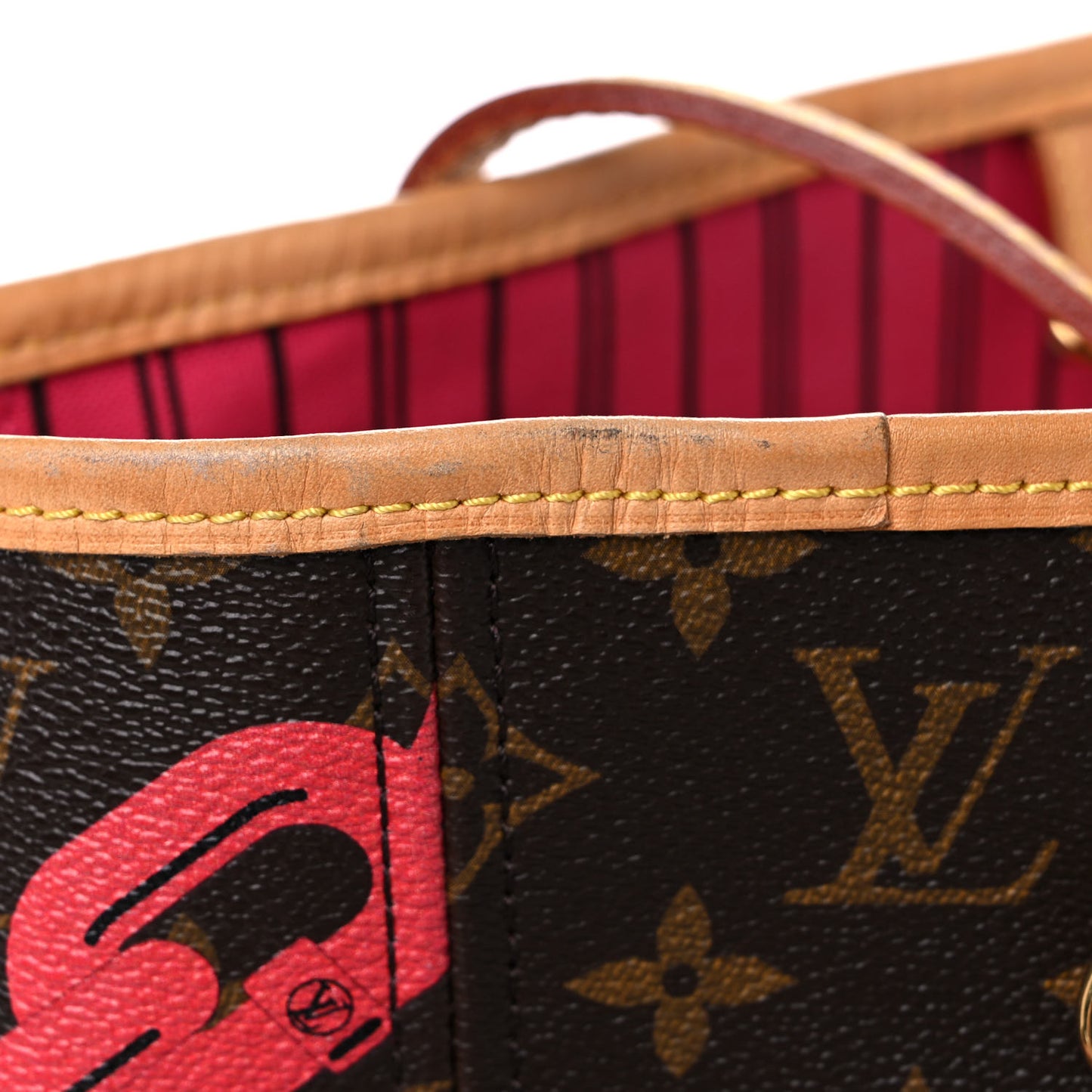 Monogram Bay Neverfull MM Rose Ballerine Poppy