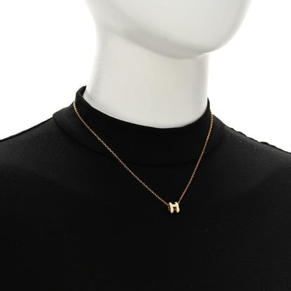 Hermes Lacquered Gold Mini Pop H Pendant Necklace White 2 of 7