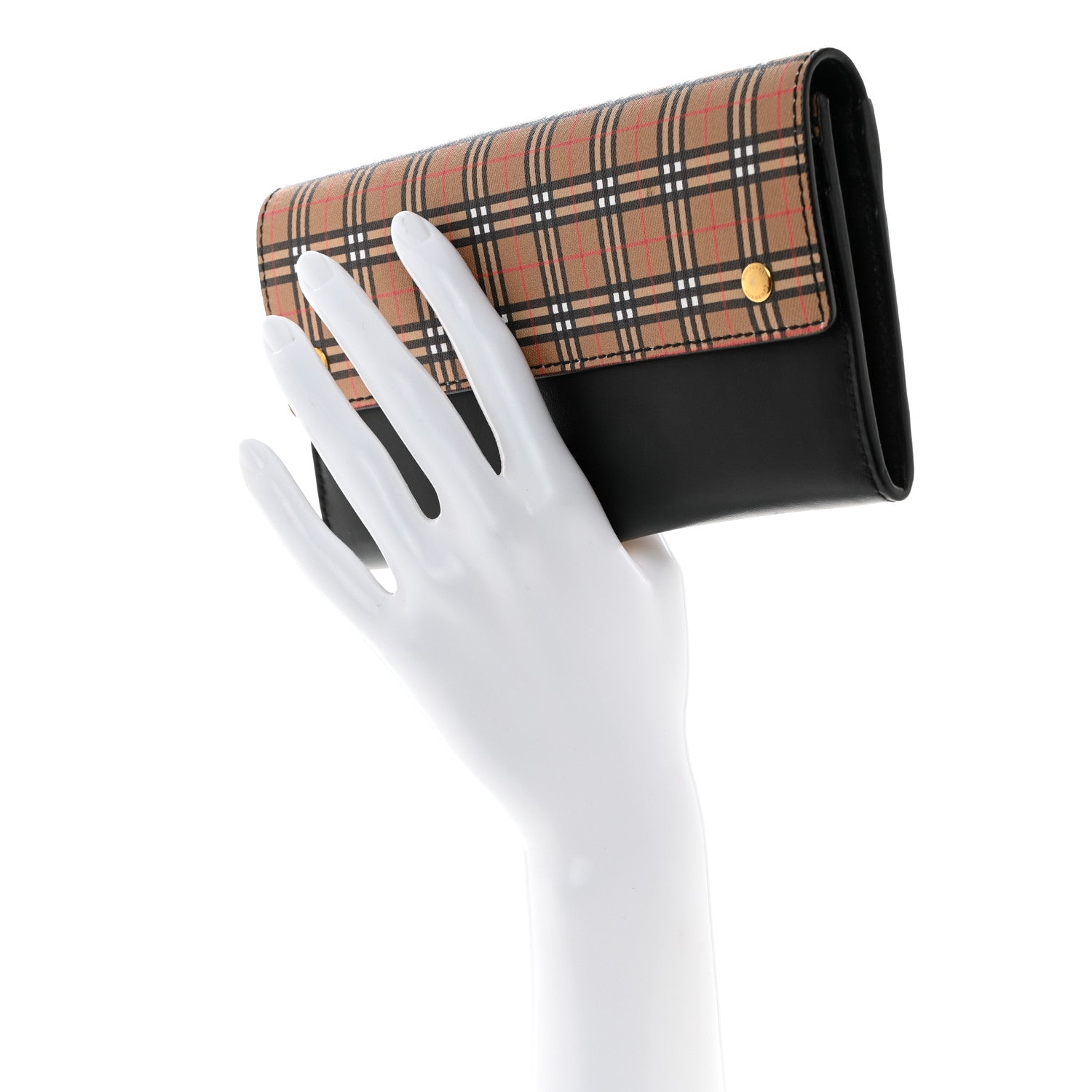 Burberry Calfskin Mini Vintage Check Harris Wallet Antique Yellow 2 of 8