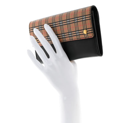 Burberry Calfskin Mini Vintage Check Harris Wallet Antique Yellow 2 of 8