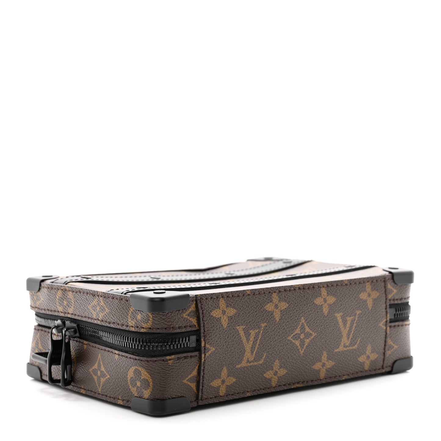 LOUIS VUITTON Monogram Macassar Handle Soft Trunk Black